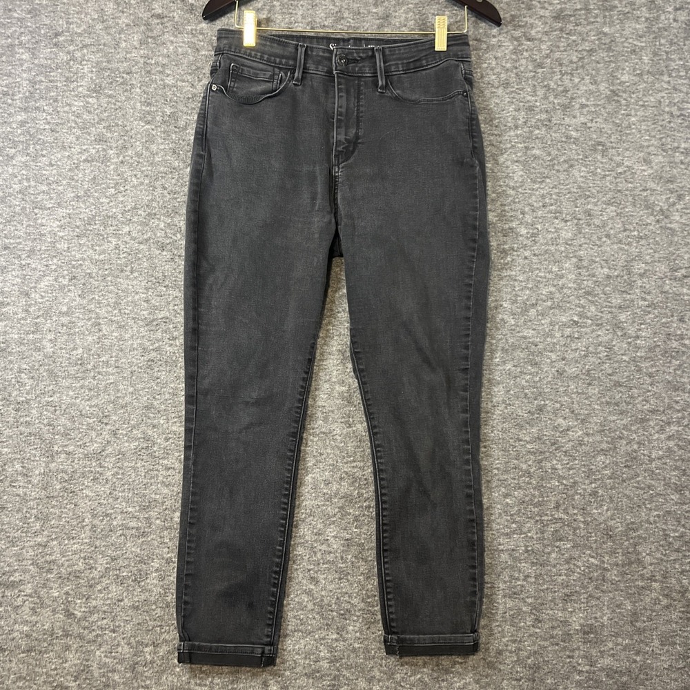Levi Strauss Signature Womens Size 10 W30 Black Jeans Hi Rise‎ Ankle Skinny Cuff